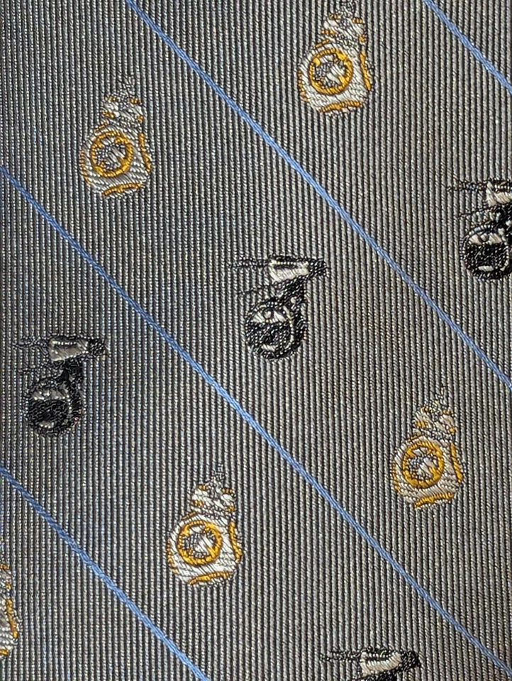 NUEVO Robot droide corbata Star Wars Disney 100 % rayas gris seda Foto 3 de 4