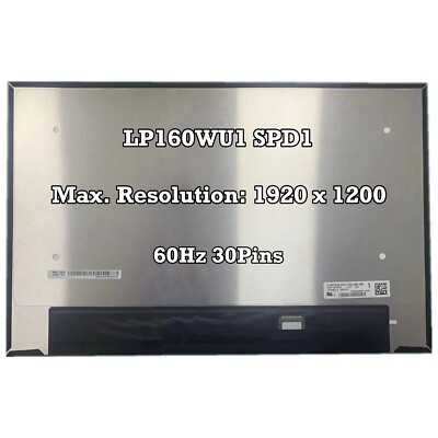 Display Module Spd60 LP160WU1-SPD1 FHD+ LCD LED Display 60Hz eDP 30 Pins Panel Screen ...