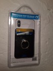 Premier Smartphone Stick on Wallet + Finger Ring Grip + Kickstand - Black