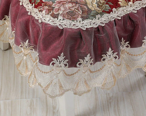 Chenille Rectangle Vintage Lace Tablecloth Events Round Dining Chair Cover - Picture 20 of 45