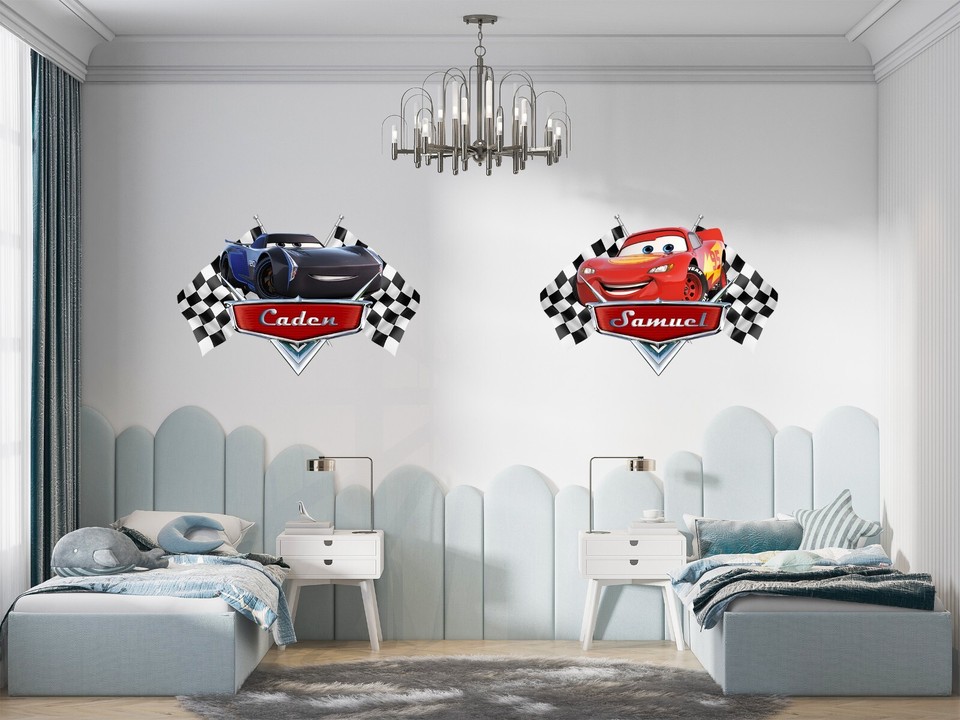 Lightning Mcqueen Disney Cars Movie Personalized Custom Name Wall