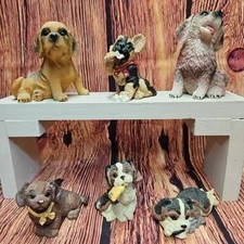 Vtg Christmas Enesco Ceramic Purebred Pets  Schnauzer Collie Lab Poodle