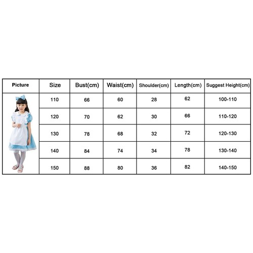 Alice in Wonderland Girls Costume Cosplay Book Week Party Fancy Dress Kids Child - Picture 2 of 16