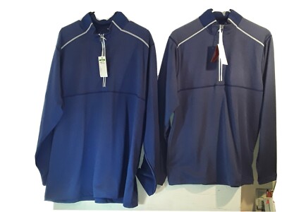 2 NWT Mens 2xl & Medium. Father/son Antigua Blue 1/4 Zip Pullover. Style:prodigy