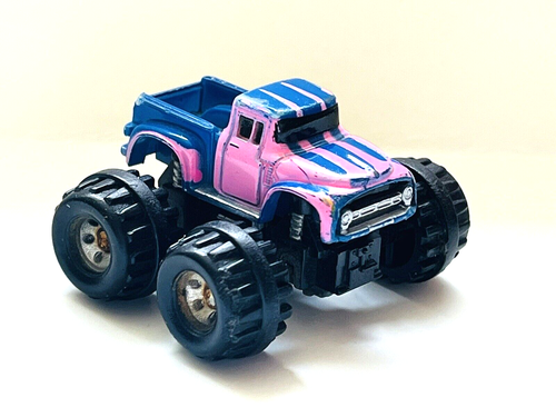 Micro Machines 4x4 Monster Truck '56 Ford Pickup Blue Pink Galoob 1987