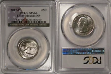 2017 P Effigy Mounds NP Quarter 25c PCGS MS66