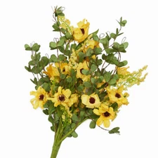 Factory Direct Craft Yellow Artificial Cosmos Daisy and Heather Spray
