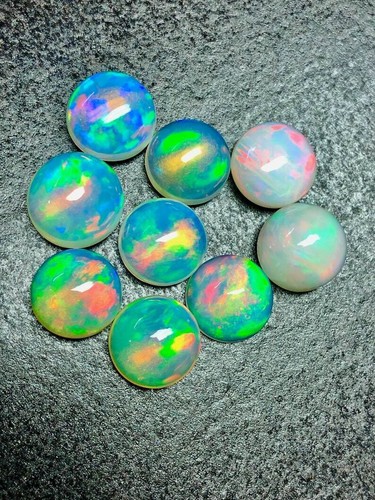 0.34 Karat Natürlich Äthiopische Opal 5 MM Rund Cabochon Lose Edelstein - Bild 3 von 4