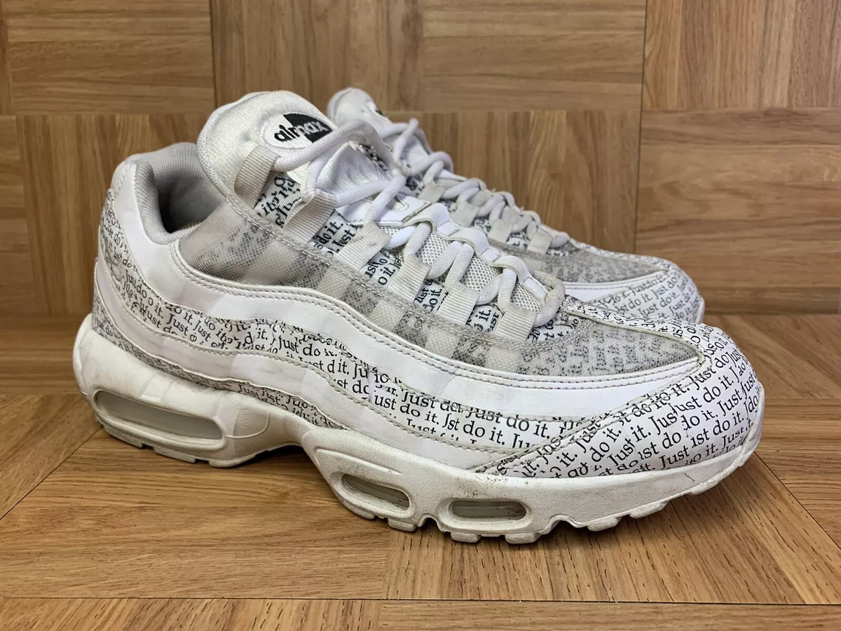 RARE🔥 Nike Air Max 95 Just Do It JDI Men&#039;s 11 White Black Print AV6246-100 | eBay