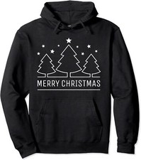 Merry Christmas Xmas Trees Chritsmas Stars Unisex Hooded Sweatshirt
