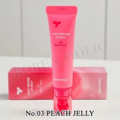 TONYMOLY Juicy Peptide Lip Jelly 10g #03 Peach Jelly Lip Gloss Tint K-Beauty NEW