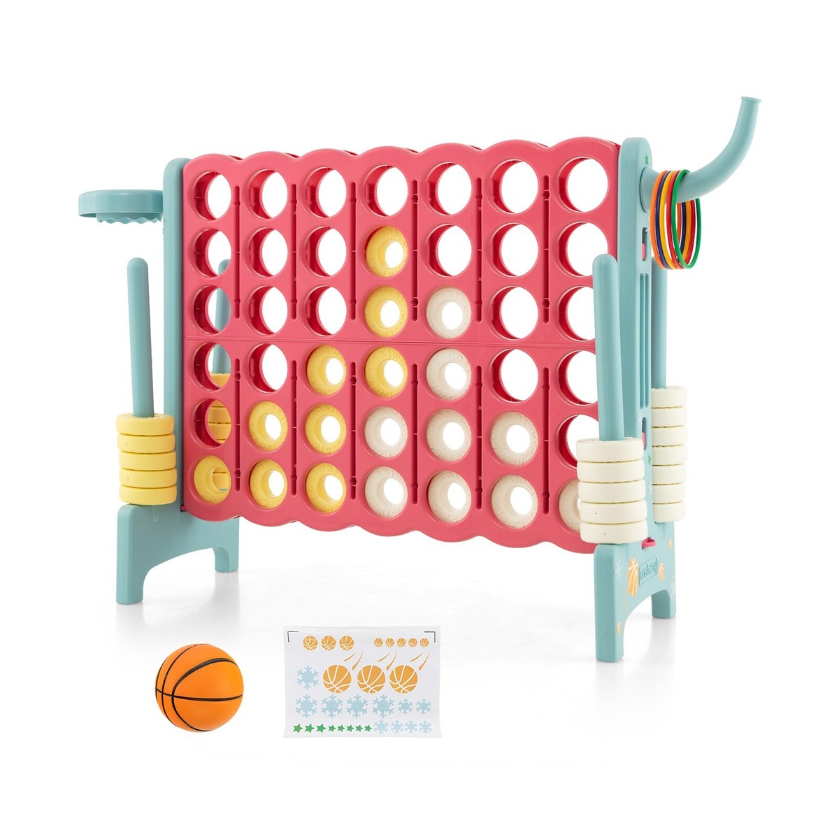 Giant 4 in a Row Game Jumbo Connect 4 Garden Games Set w/42