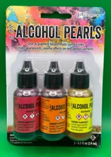 Ranger Alcohol Inks PEARLS #1 3 Pack Dye & Pigment Based TANK65517 #1