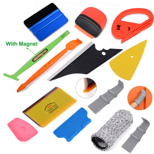 Car Wrapping Tools Kit Vinyl Squeegee Felt Scraper Pro Cutter Razor Window Tint - Picture 1 of 11