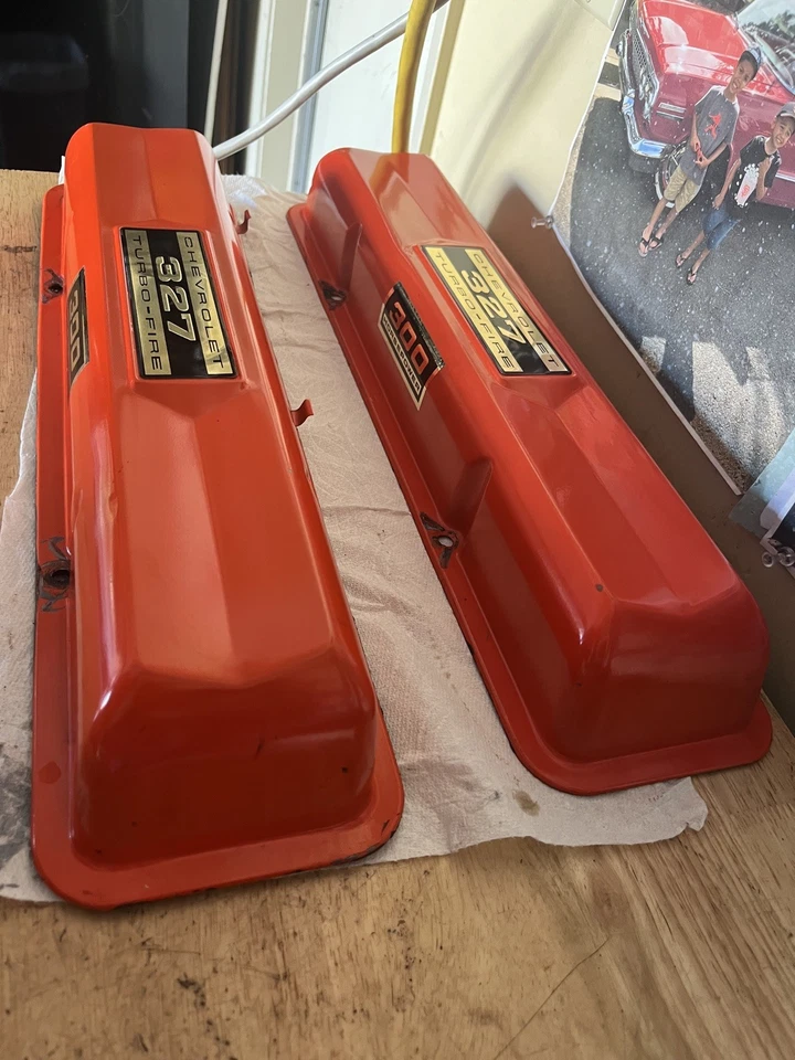 327 cubiertas de válvula Impala/Corvette/Chevelle SS (juego RARO) originales 300 hp Foto 4 de 4