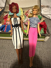 Huge lot of 1960s Barbie dolls & clothing, vintage Barbie box and extras (Ideal)