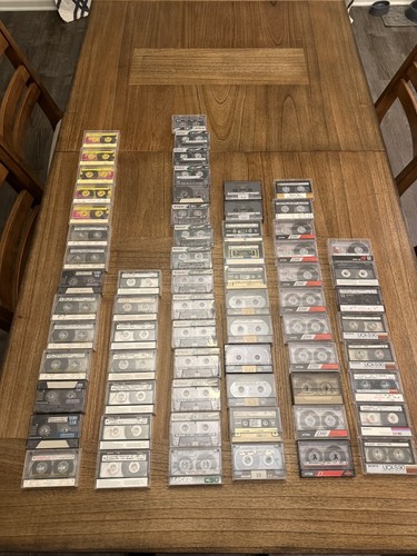 66 Used Cassette Tapes Maxell TDK Sony Scotch Memorex Fuji