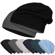 Jersey Beanie Baumwolle zweilagig - Damen Herren Mütze für Streetwear Sport