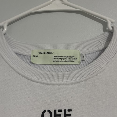Off-White Main Label Black Arrow Print Cotton Crew Neck Sweatshirt 2013 Size L - Picture 3 of 4