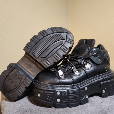 New P Rock CD-811 Chunky Platform Goth Ankle Boots Sz. 41 