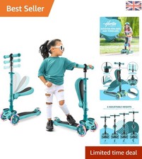 3-Wheel Kids Scooter with Seat - Foldable, Adjustable Height & Light-Up Wheels