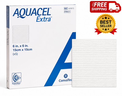 AQUACEL Extra 6''x6'' Hydrofiber Absorbant Dressing for Moderate to Highly Exuding
