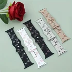 Cute Floral Engraved Silicone Sport Strap For Apple Watch Band 38–49mm