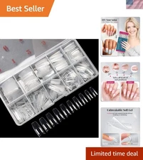 Versatile Clear False Nail Tips - 500PCS in 10 Sizes for Professional Nail Art