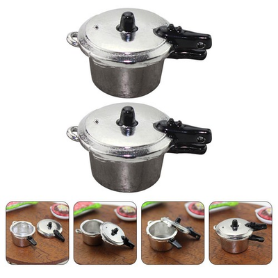 #ad 2 PCS Stainless Steel Pressure Cooker Small Miniature Kitchen Accessories $15.89