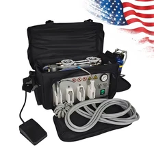 Portable Dental Delivery Unit Bag Air Compressor Suction System 3 Way Syringe pr