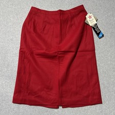 Briggs Vintage Red Pure Wool Pencil Skirt Made in USA Fully Lined NWT Size 14