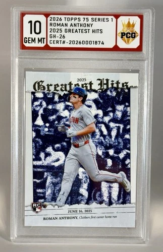 Roman Anthony 2026 Topps Series 1 2025 Greatest Hits Rookie Card RC #GH-26
