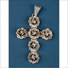 Vintage Brustkreuz aus Silber 925, Mexiko, Mitte des 20. Jahrhunderts