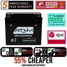 YTX20-BS - Atom AGM Battery 20Ah 320CCA Harley-Davidson XL 1200 C Custom 97-03