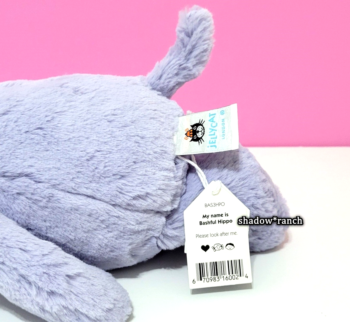 Jellycat BASHFUL HIPPO - Medium 12