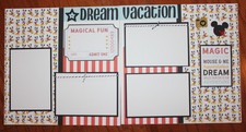 Disney Scrapbook pages , 2 each 12 x 12 handmade assembled Dream Vacation