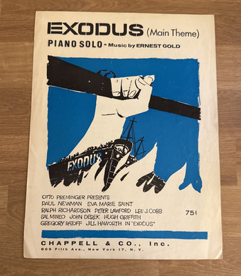 Exodus (Main Theme) Sheet Music Piano Solo Ernest Gold Chappell 1960