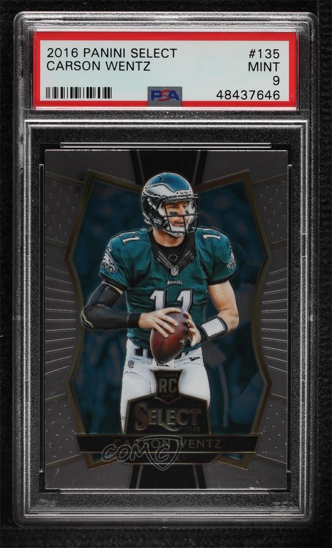 2016 Panini Select Premier Level Carson Wentz #135 PSA 9 MINT 0h28