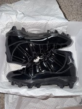 Air Jordan 11 Mid TD Football Cleat Black Patent HM7324-001 Mens 10 NEW WITH BOX