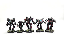 BATTLETECH Clan Star 5 Mechs Black  Red PRO PAINTED