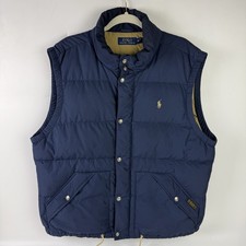 Men's Polo Ralph Lauren Navy Down Puffer Insulated Full Zip Vest in size XL
