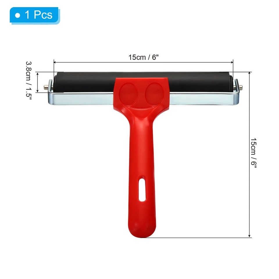Rodillo de goma de 6 pulgadas antideslizante herramientas de rodadura de goma dura negras Foto 2 de 4