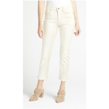 Edwin Elin Crop Straight Denim Jeans Vanilla Cream Womens Size 32 NWT