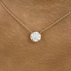 1ct Round Pendant Necklace Rose Gold 14K Labcreated Diamond F/VS — photo 1