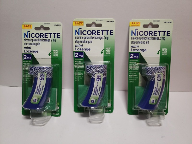 Nicorette Nicotine Gum 2MG Coated White Ice Mint 60Pc Exp 11/2026