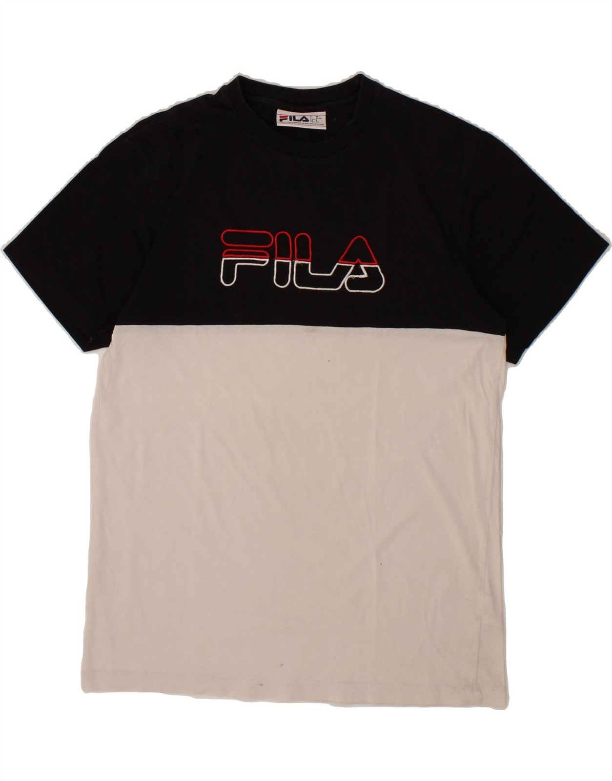 FILA Maglietta Uomo Grafica Top Piccolo Nero Colorblock Cotone CH14