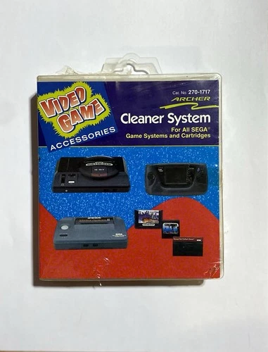 Vintage Archer  Video Game Cleaner Sega Game System  & Cartridges