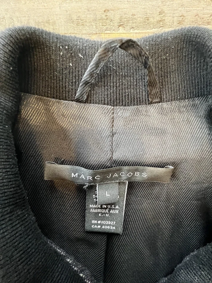 Винтажная шерстяная хлопковая куртка-бомбер Marc Jacobs сделано в США L идеальная на молнии серая - Изображение 2 из 4