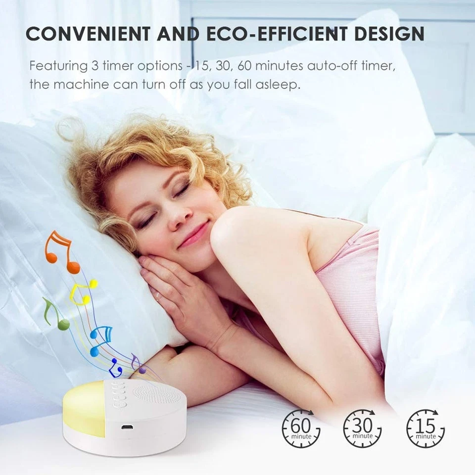 White Noise Device 20 Music USB Rechargeable Baby Sleep Sound Machine With Night - Image 3 of 4