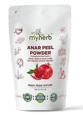 MYHERB Organic Pomegranate Peel Powder 227 g   Pack of 1 | Hair, Skin & Face